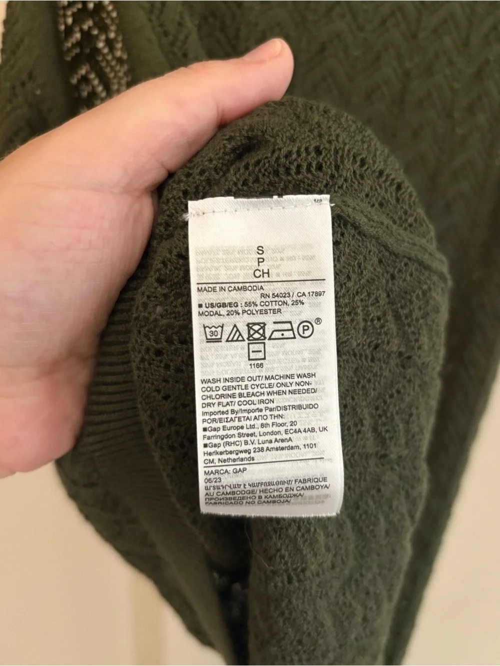 GAP Olive Green Pointelle Sleeveless Mock Neck Knit Tank - Picture 5 of 5